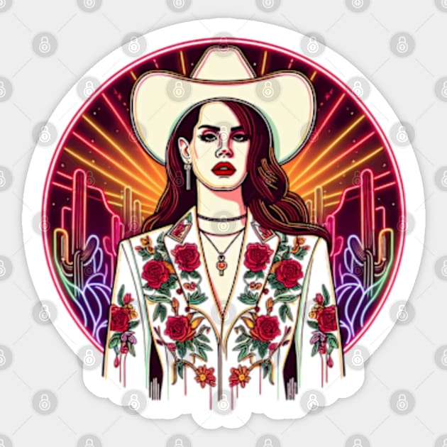 Lana Del Rey - Desert Nights Sticker by Tiger Mountain Design Co.